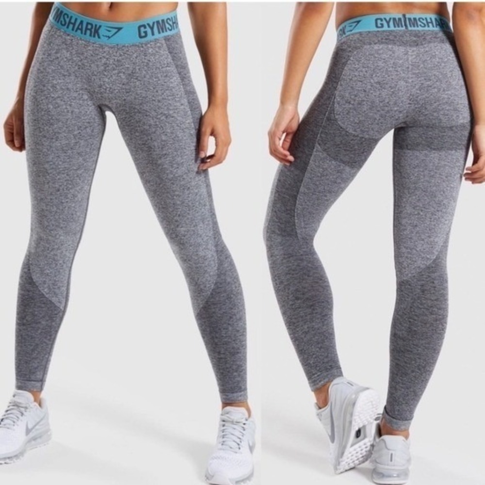 GYMSHARK | Women's Seamless Flex High Waisted Teal Gray Workout Leggings, Size S